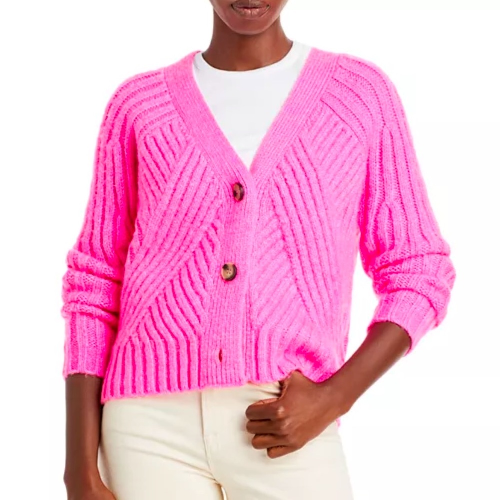 Aqua Hot Pink Cardigan